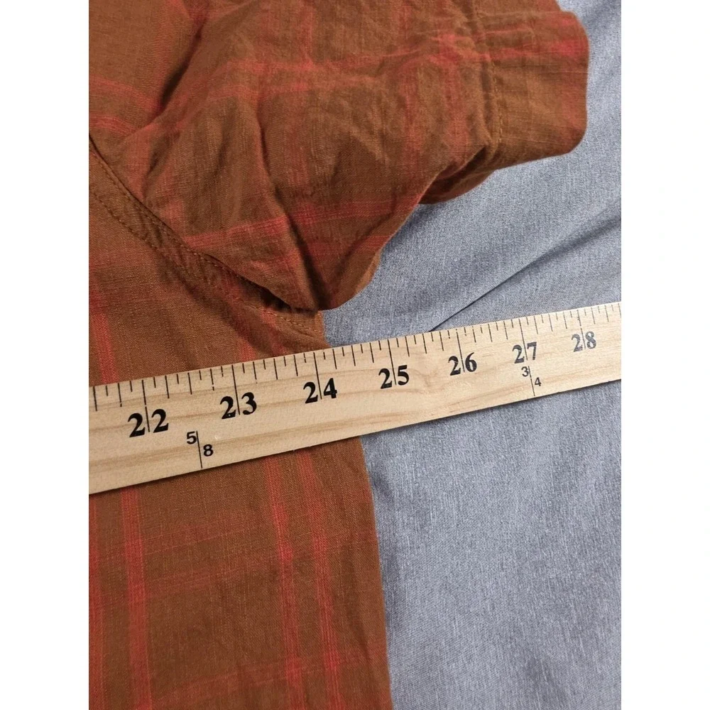 The North Face Hammetts II‎ S/S Button Up Shirt Burnt Red Orange Plaid XL